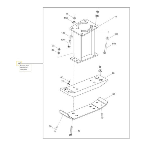 Wacker Neuson 12" Rammer extension with 4" shoe - fits 4" shoe only Rammer Accessory - Compaction - Part Number 5100073461