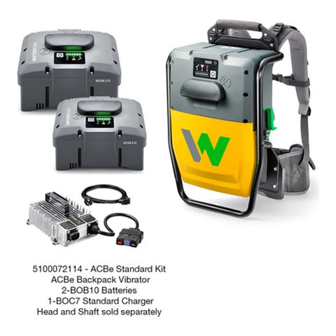Wacker Neuson ACBe Battery Powered Backpack Vibrator Standard Kit Backpack Concrete Vibrator - Zero Emission - Part Number 5100072114