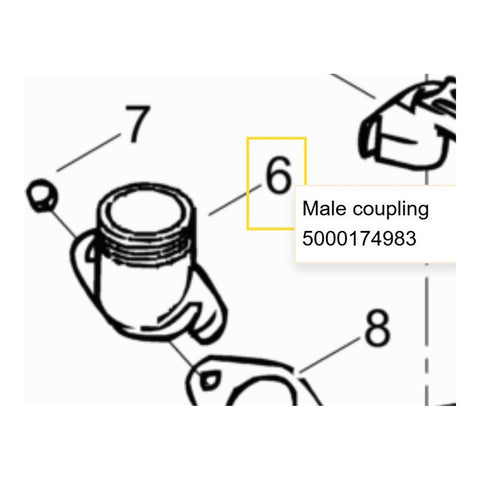 Wacker Neuson Coupling - 2" (NPT male) Hose Coupling - Utility - Part Number 5000174983