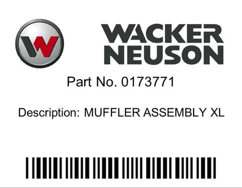 Wacker Neuson : MUFFLER ASSEMBLY XL Part No. 0173771