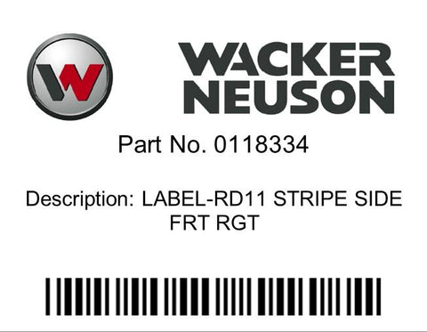 Wacker Neuson : LABEL-RD11 STRIPE SIDE FRT RGT Part No. 0118334
