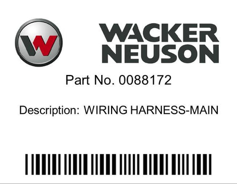 Wacker Neuson : WIRING HARNESS-MAIN Part No. 0088172